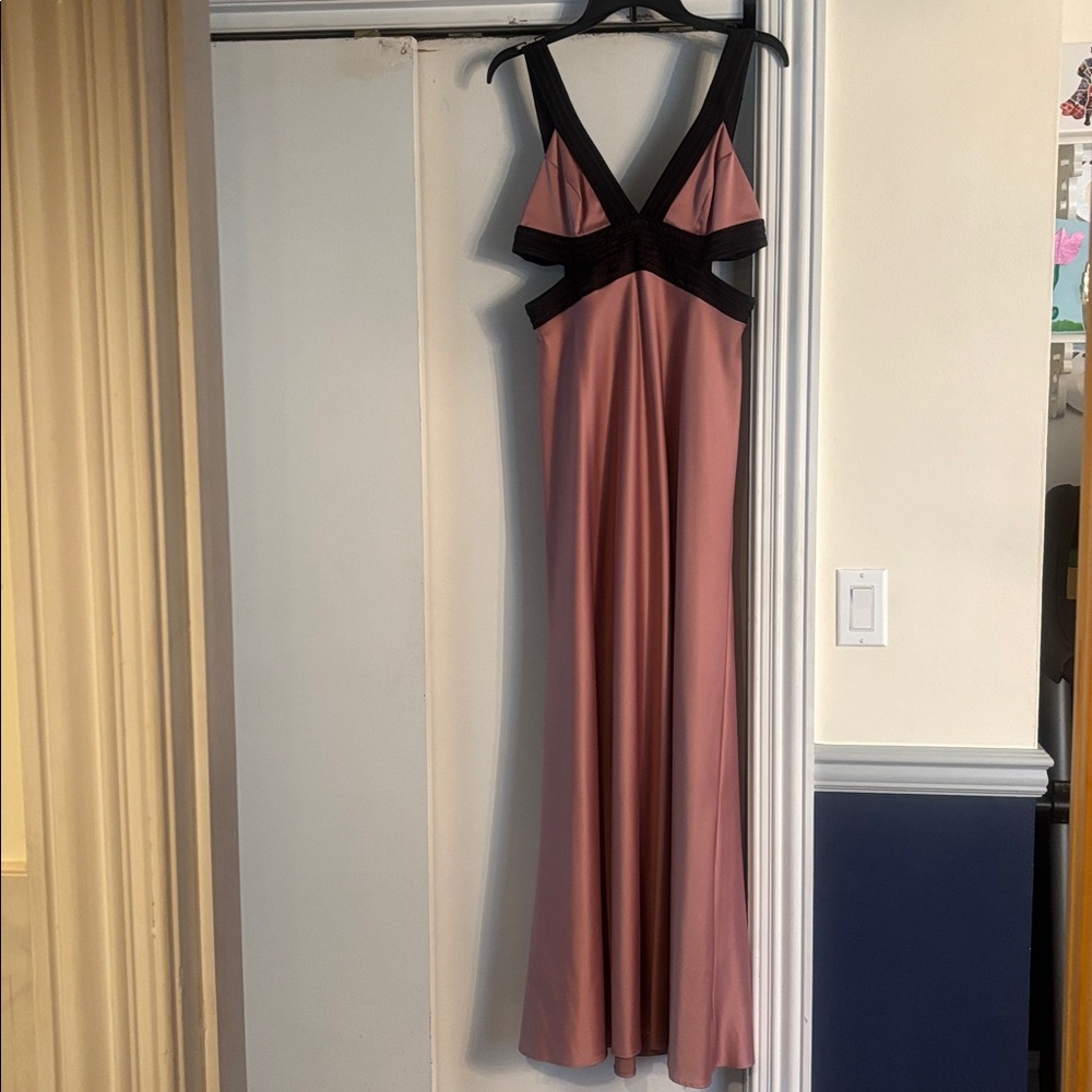 JS Collections Elegant Pink and Black Dress